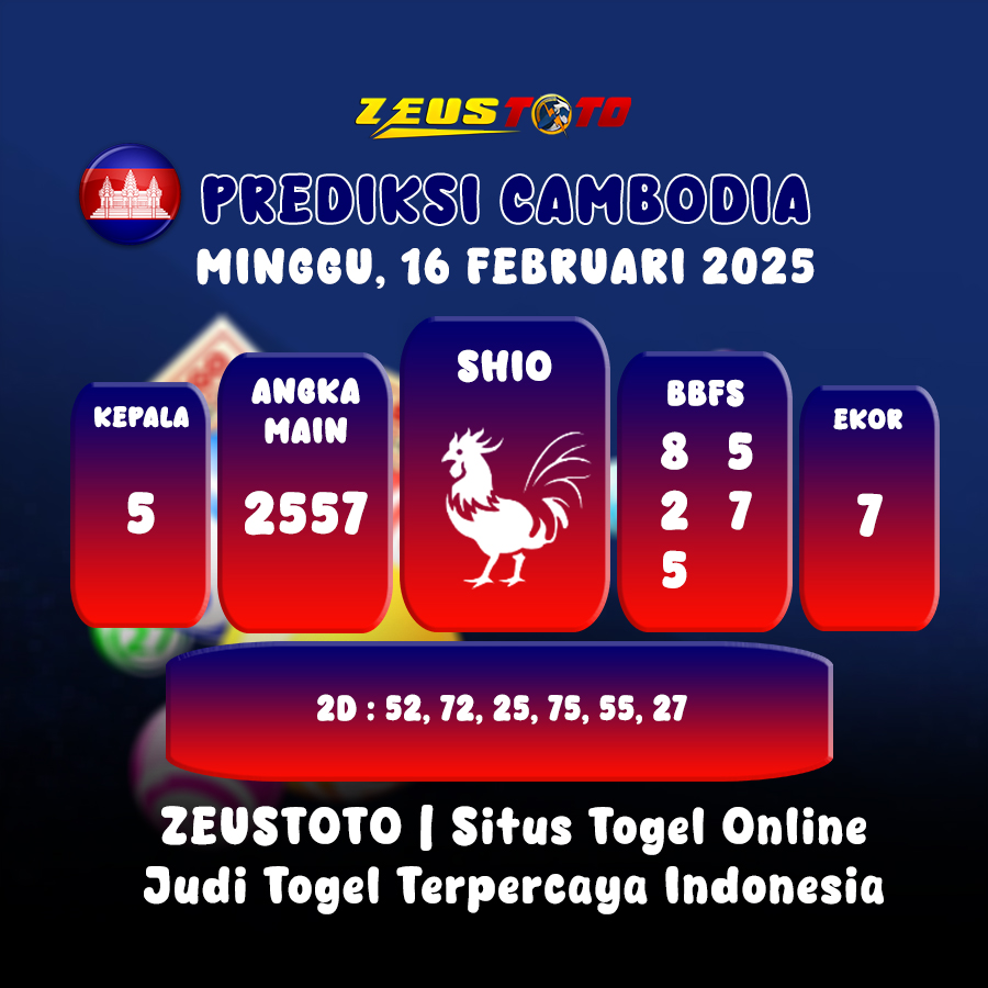 PREDIKSI TOGEL CAMBODIA HARI INI 16 FEBRUARI 2025