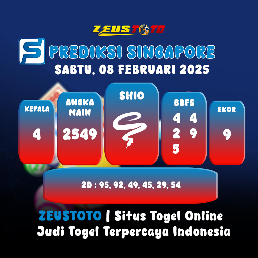 PREDIKSI TOGEL SINGAPORE HARI INI 08 FEBRUARI 2025