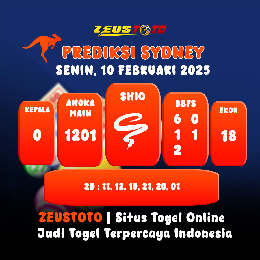 PREDIKSI TOGEL SYDNEY HARI INI 10 FEBRUARI 2025