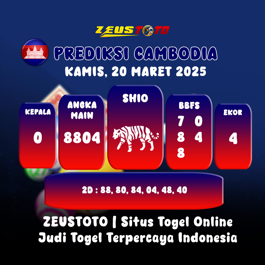 PREDIKSI TOGEL CAMBODIA HARI INI 20 MARET 2025