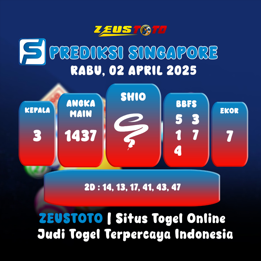 PREDIKSI TOGEL SINGAPORE HARI INI 02 APRIL 2025