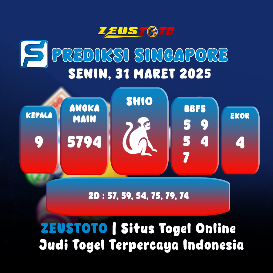 PREDIKSI TOGEL SINGAPORE HARI INI 31 MARET 2025