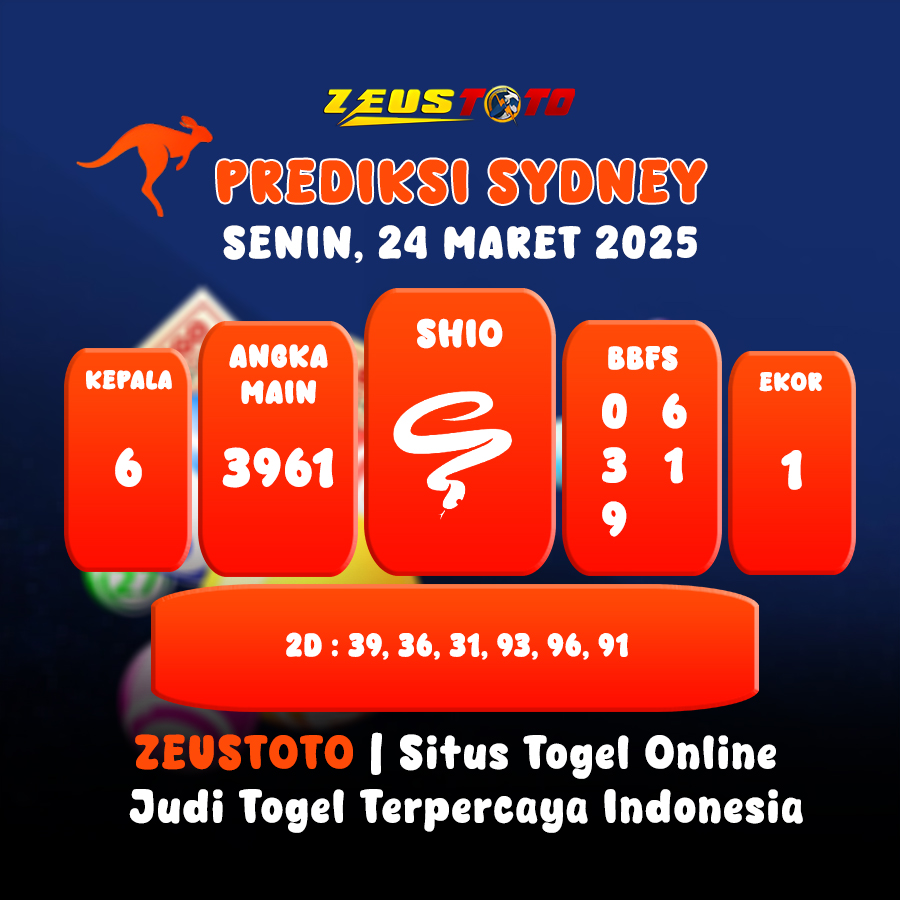PREDIKSI TOGEL SYDNEY HARI INI 24 MARET 2025