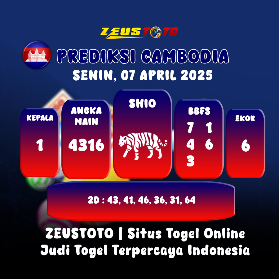 PREDIKSI TOGEL CAMBODIA HARI INI 07 APRIL 2025