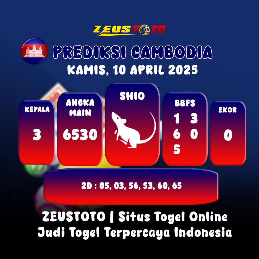 PREDIKSI TOGEL CAMBODIA HARI INI 10 APRIL 2025