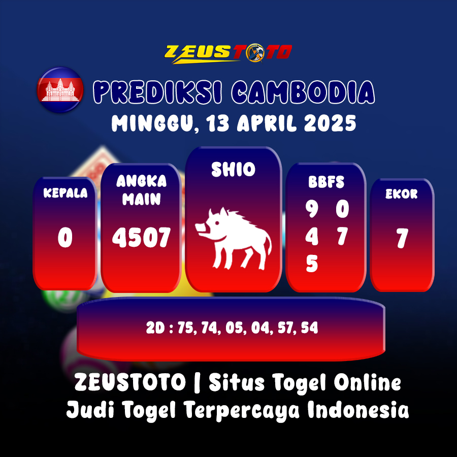 PREDIKSI TOGEL CAMBODIA HARI INI 13 APRIL 2025