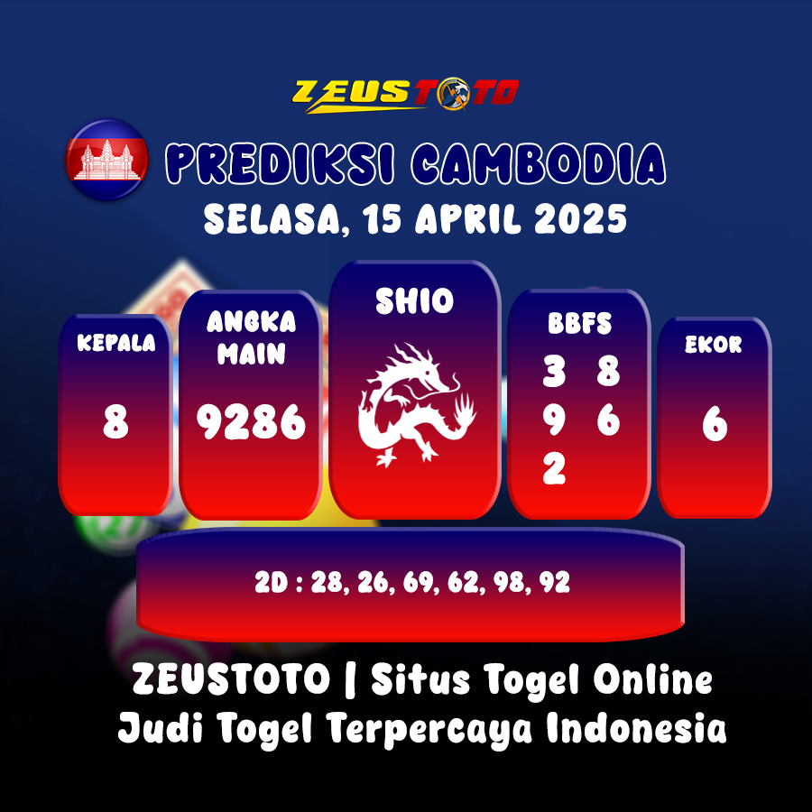 PREDIKSI TOGEL CAMBODIA HARI INI 15 APRIL 2025