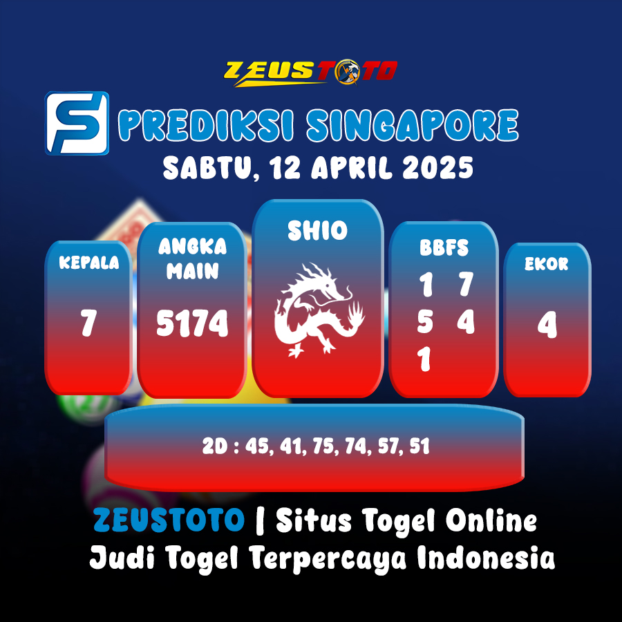 PREDIKSI TOGEL SINGAPORE HARI INI 12 APRIL 2025