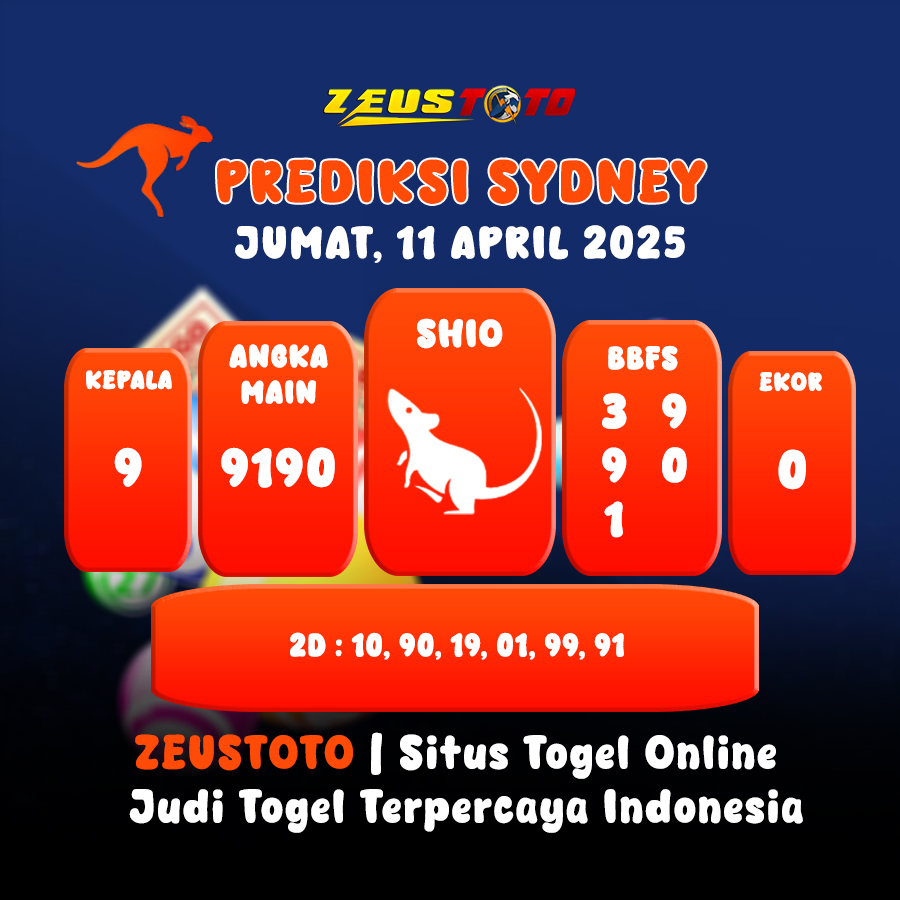 PREDIKSI TOGEL SYDNEY HARI INI 11 APRIL 2025