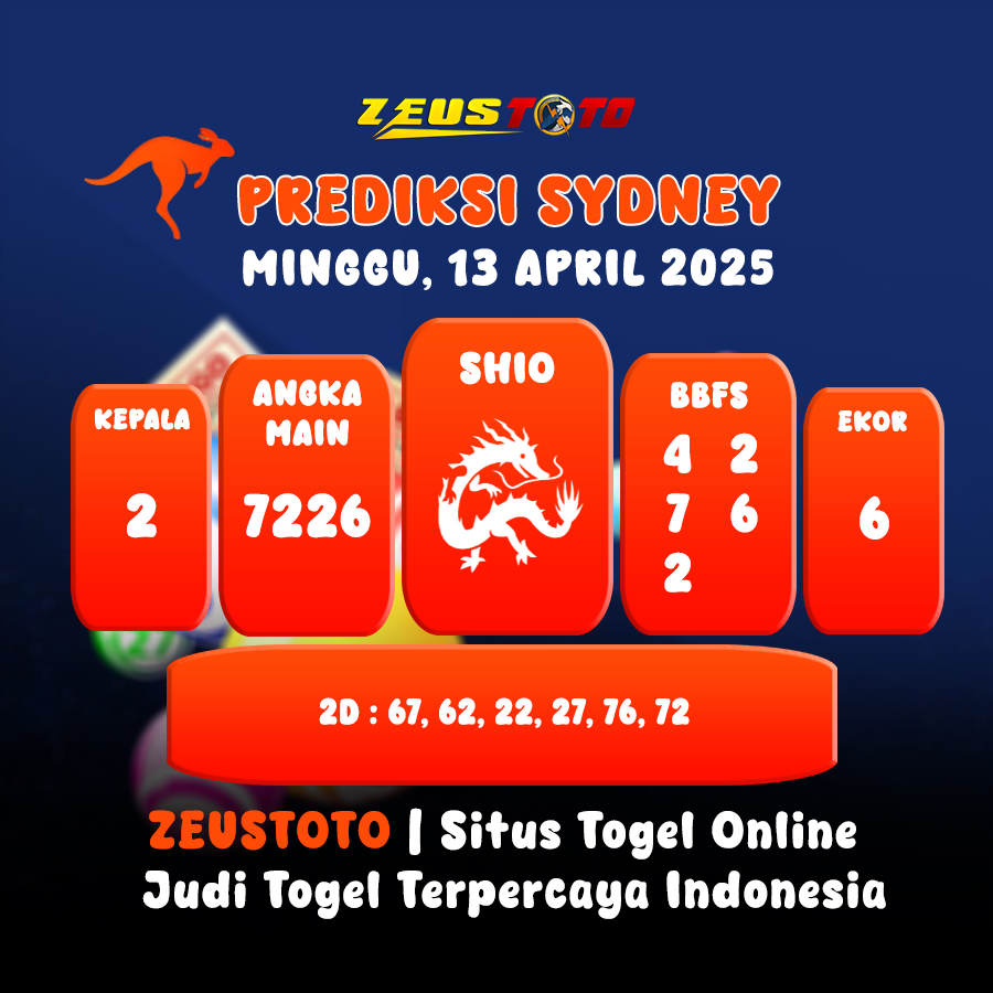 PREDIKSI TOGEL SYDNEY HARI INI 13 APRIL 2025