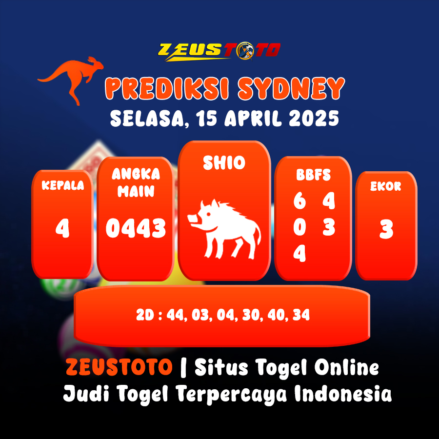 PREDIKSI TOGEL SYDNEY HARI INI 15 APRIL 2025