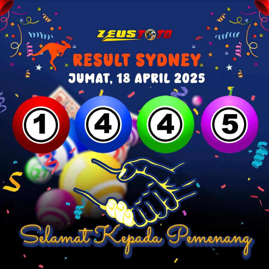 RESULT SYDNEY HARI INI JUMAT 18 APRIL 2025
