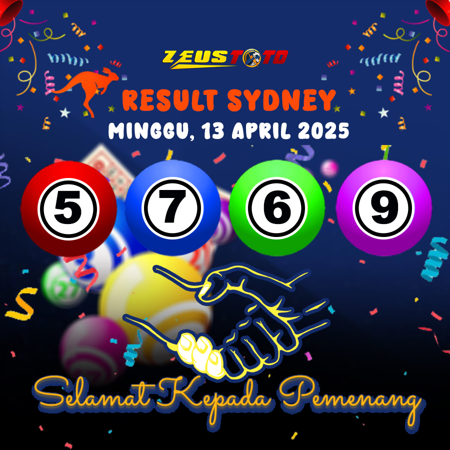 RESULT SYDNEY HARI INI MINGGU 13 APRIL 2025
