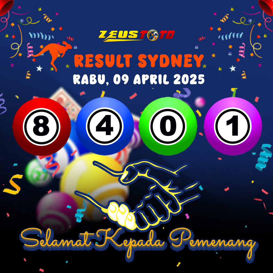 RESULT SYDNEY HARI INI RABU 09 APRIL 2025