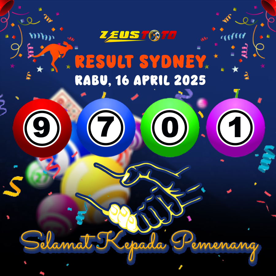 RESULT SYDNEY HARI INI RABU 16 APRIL 2025