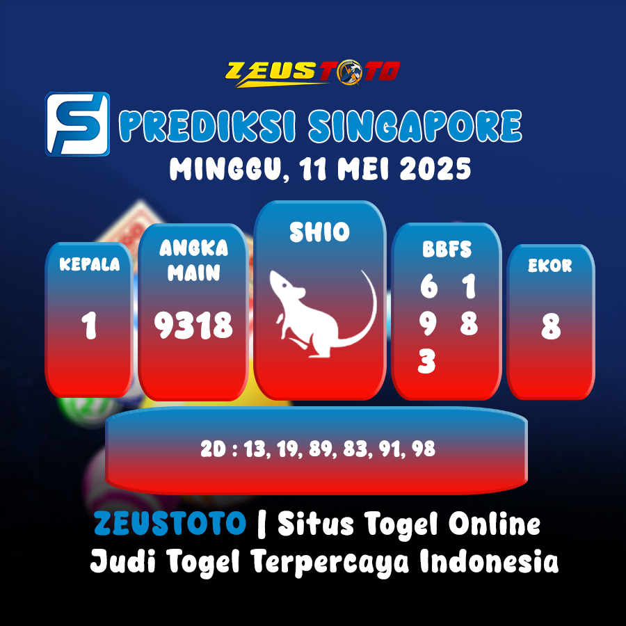 PREDIKSI TOGEL SINGAPORE HARI INI 11 MEI 2025