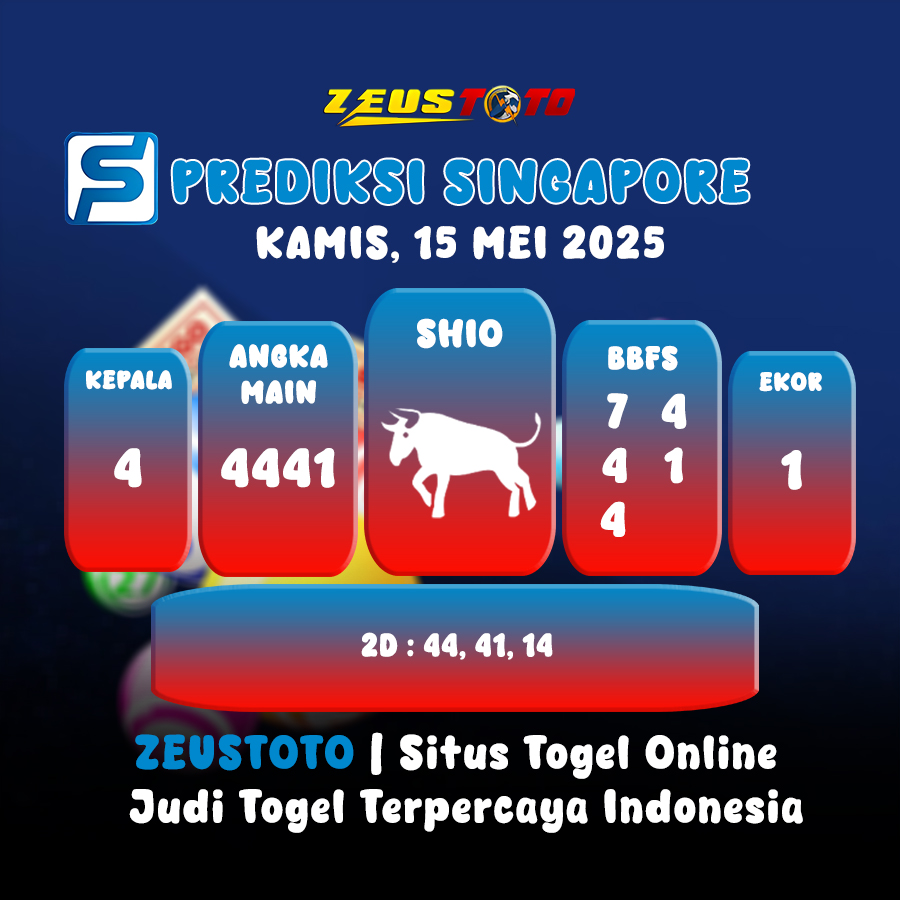 PREDIKSI TOGEL SINGAPORE HARI INI 15 MEI 2025