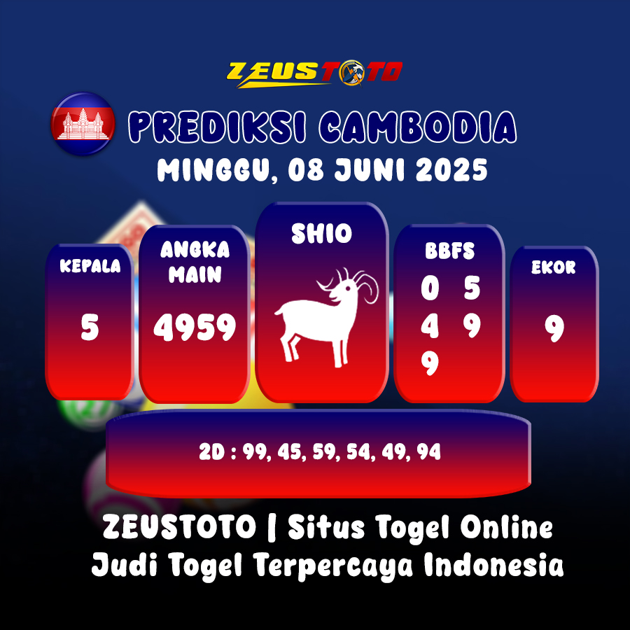 PREDIKSI TOGEL CAMBODIA HARI INI 08 JUNI 2025