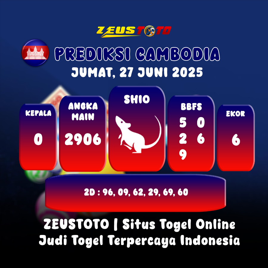 PREDIKSI TOGEL CAMBODIA HARI INI 27 JUNI 2025