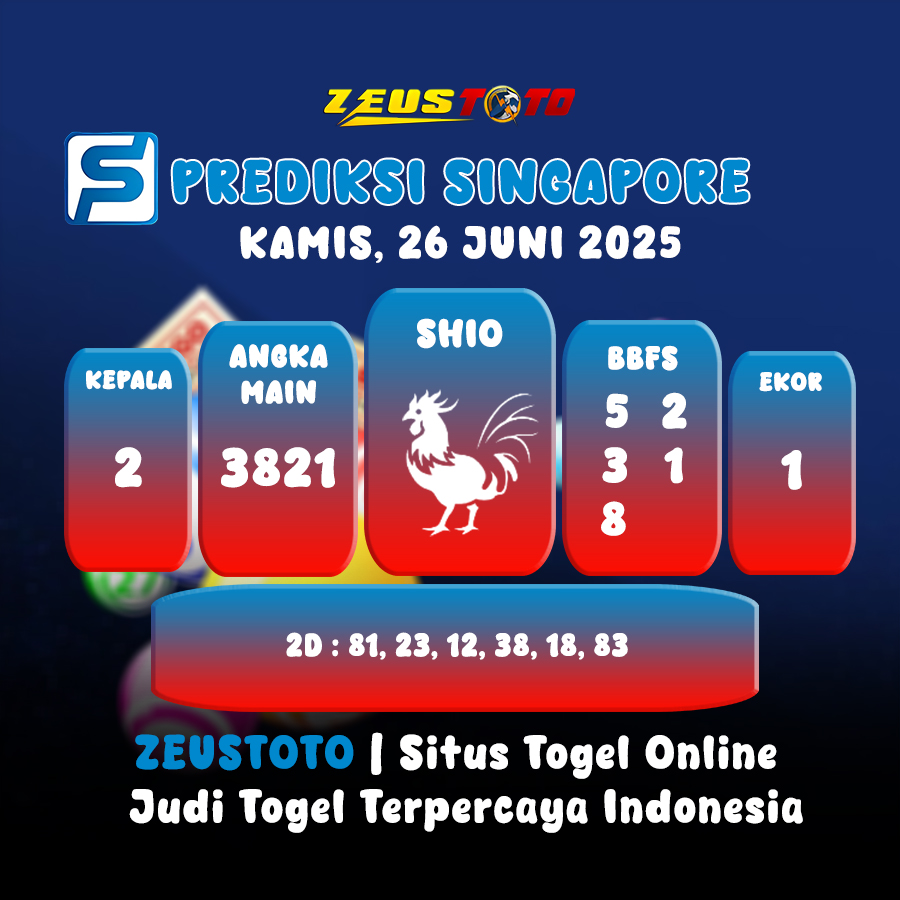 PREDIKSI TOGEL SINGAPORE HARI INI 26 JUNI 2025