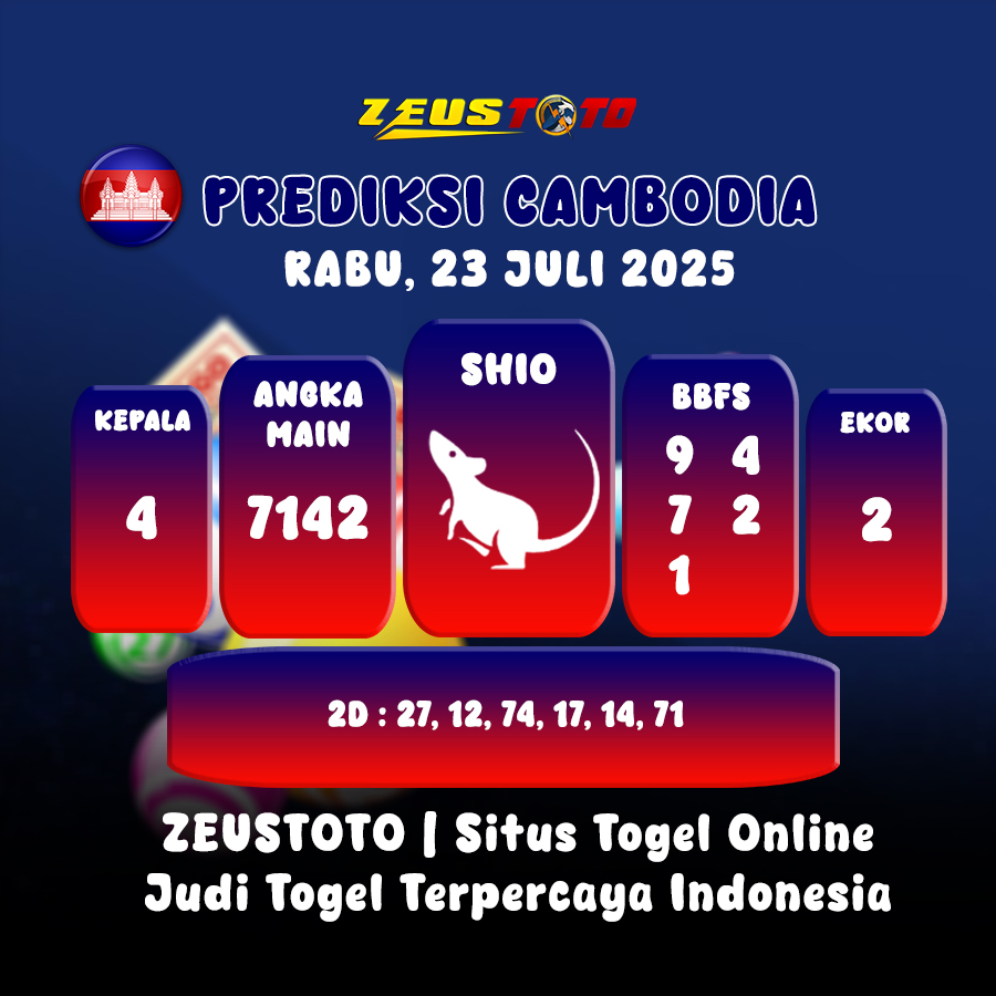 PREDIKSI TOGEL CAMBODIA HARI INI 23 JULI 2025