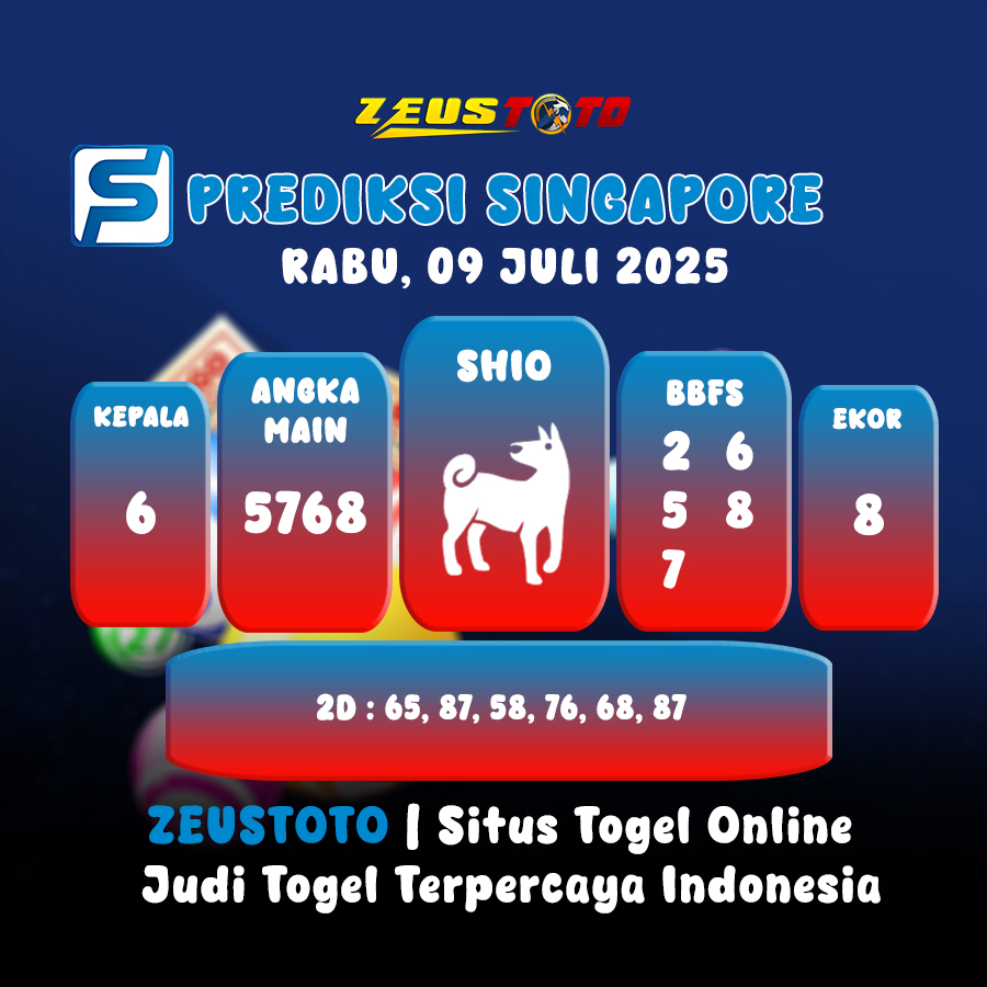 PREDIKSI TOGEL SINGAPORE HARI INI 09 JULI 2025