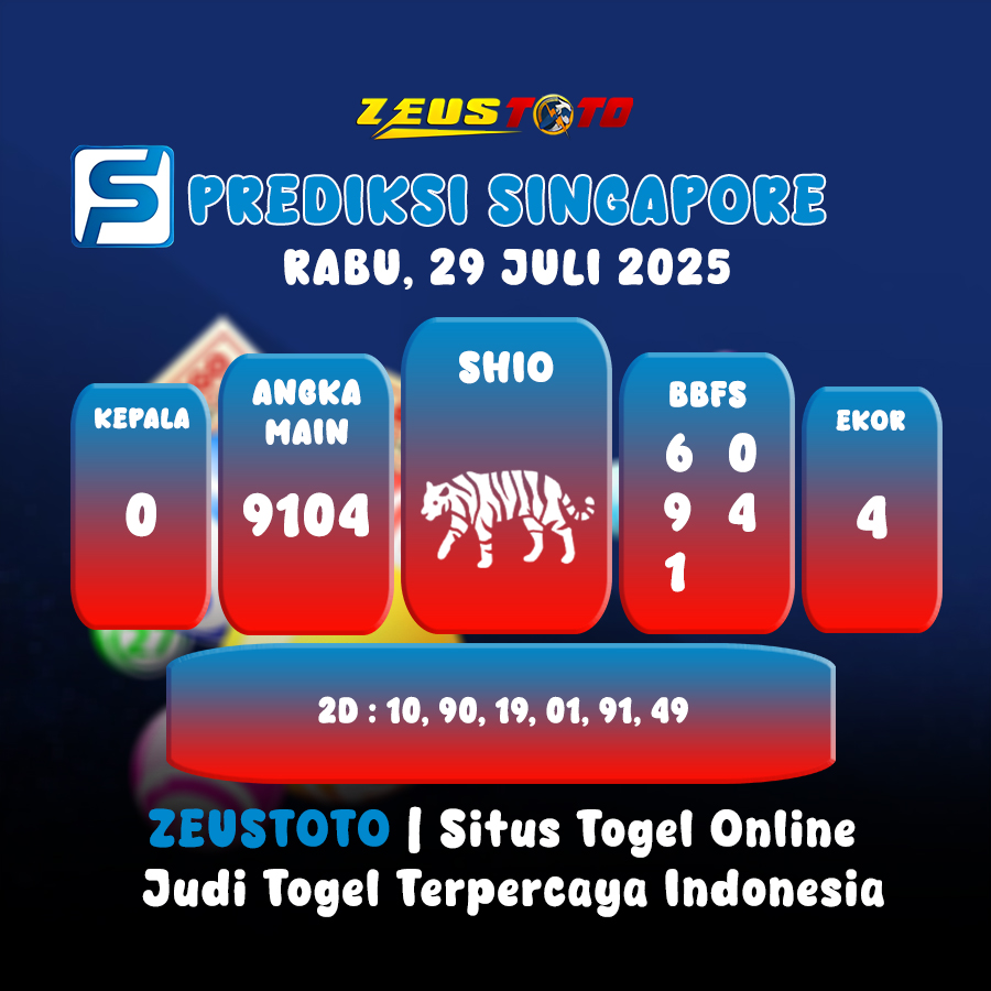 PREDIKSI TOGEL SINGAPORE HARI INI 30 JULI 2025