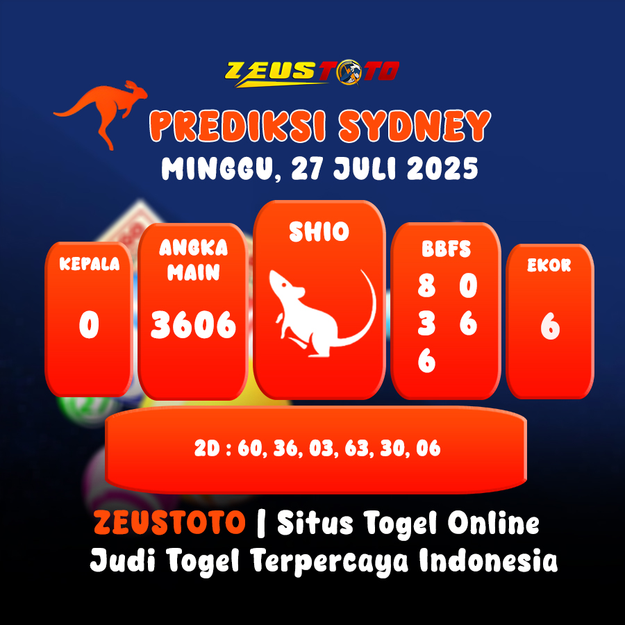 PREDIKSI TOGEL SYDNEY HARI INI 27 JULI 2025