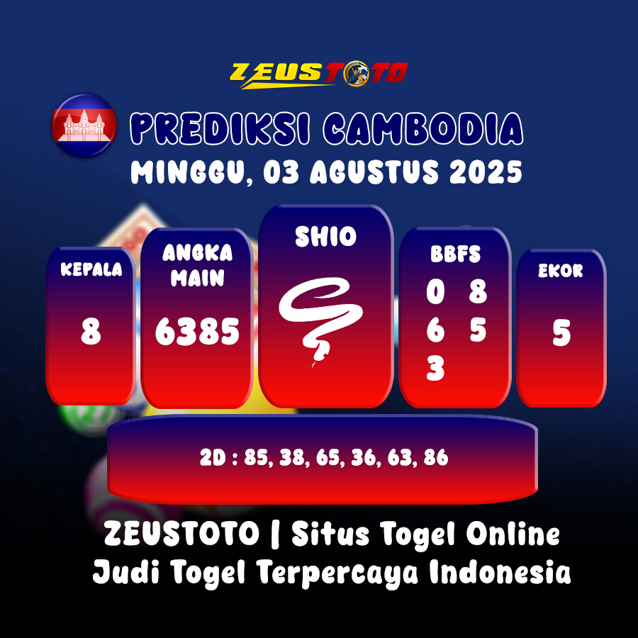 PREDIKSI TOGEL CAMBODIA HARI INI 03 AGUSTUS 2025