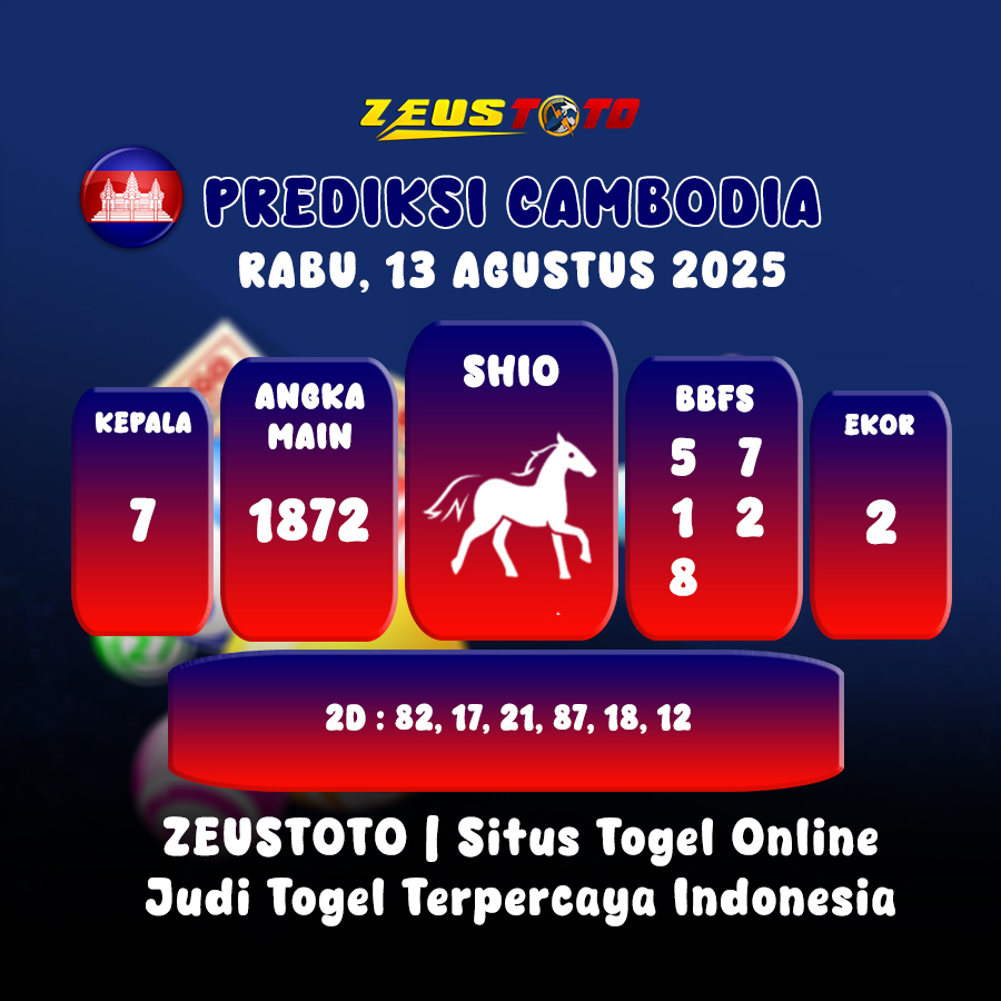 PREDIKSI TOGEL CAMBODIA HARI INI 13 AGUSTUS 2025