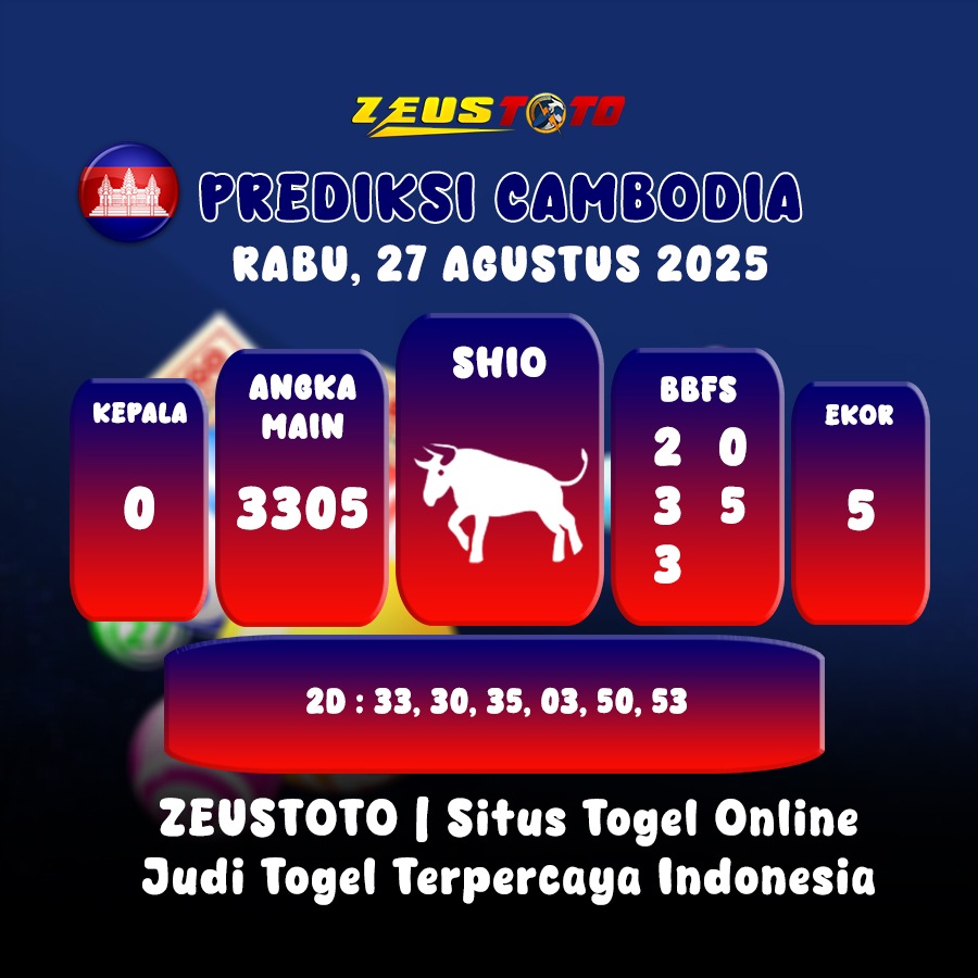PREDIKSI TOGEL CAMBODIA HARI INI 27 AGUSTUS 2025