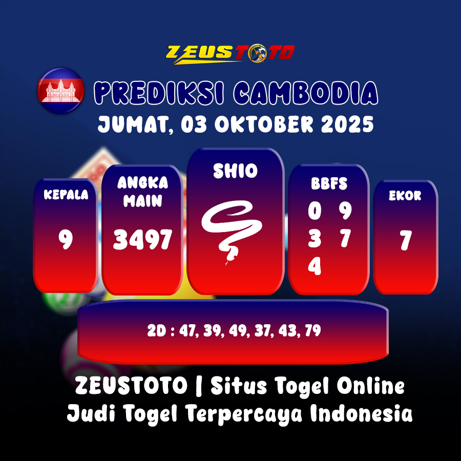 PREDIKSI TOGEL CAMBODIA HARI INI 03 OKTOBER 2025