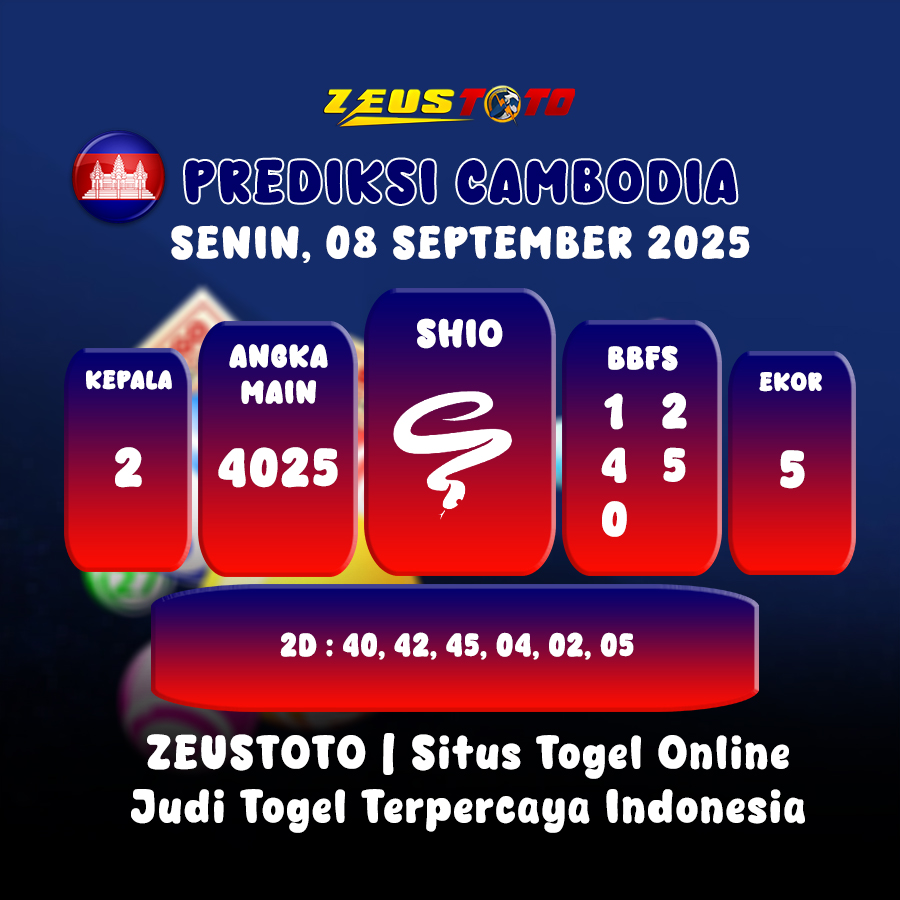 PREDIKSI TOGEL CAMBODIA HARI INI 08 SEPTEMBER 2025