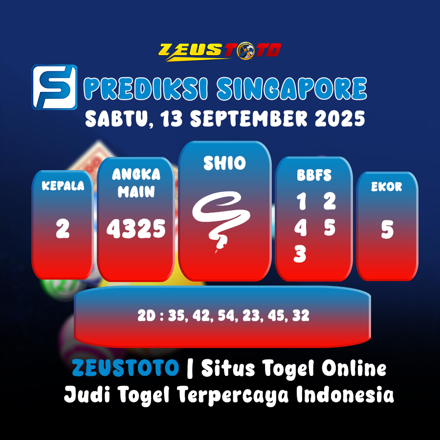 PREDIKSI TOGEL SINGAPORE HARI INI 13 SEPTEMBER 2025