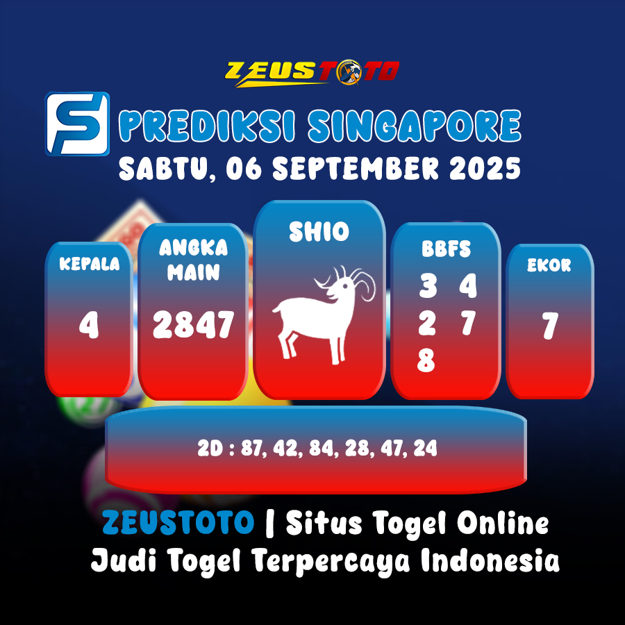 PREDIKSI TOGEL SINGAPORE HARI INI 06 SEPTEMBER 2025