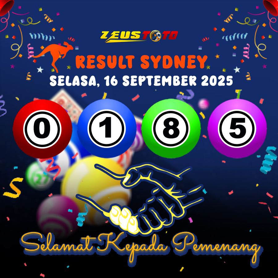 RESULT SYDNEY HARI INI SELASA 16 SEPTEMBER 2025