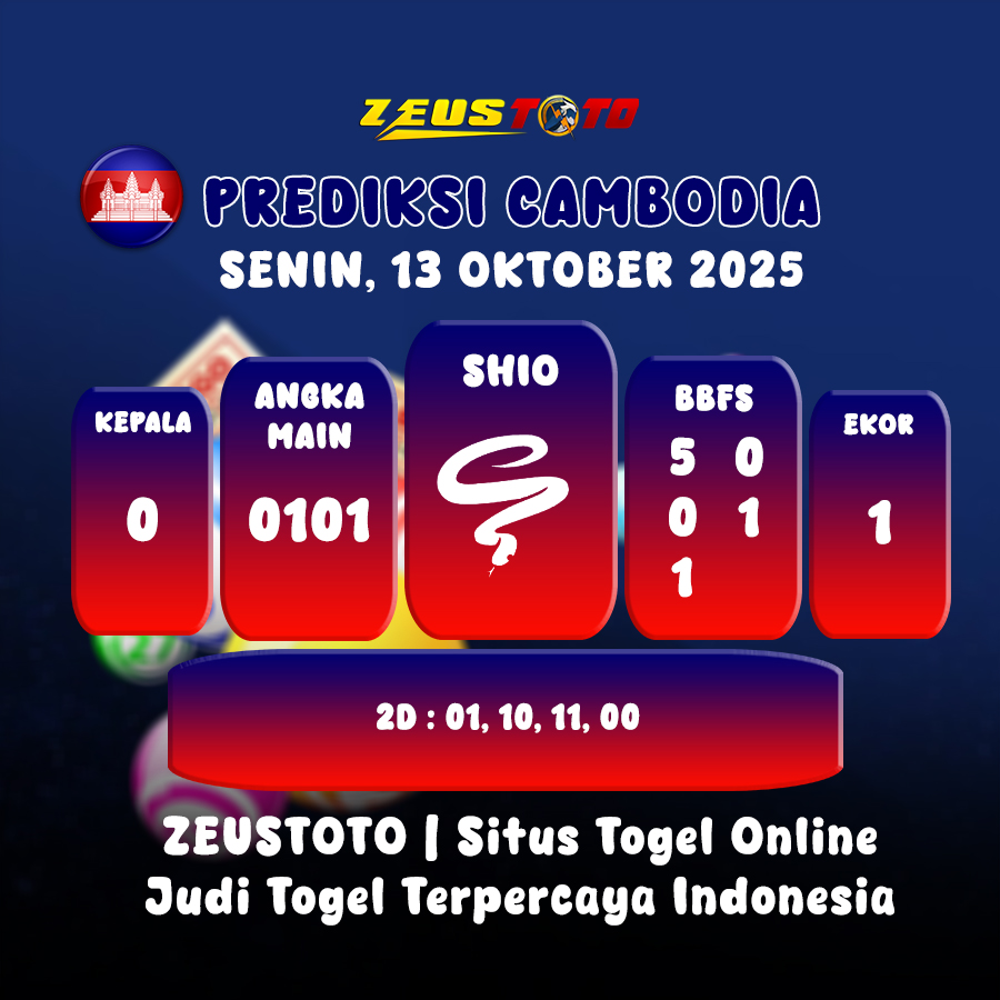 PREDIKSI TOGEL CAMBODIA HARI INI 13 OKTOBER 2025