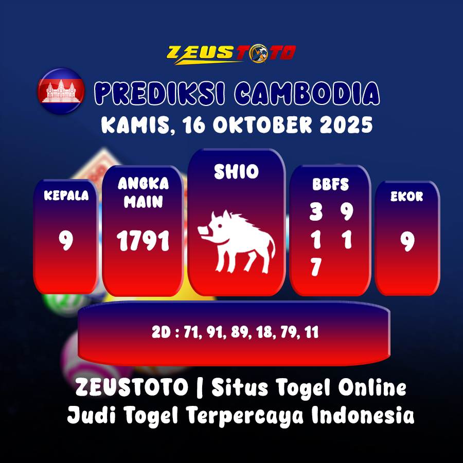 PREDIKSI TOGEL CAMBODIA HARI INI 16 OKTOBER 2025