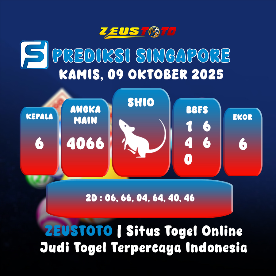 PREDIKSI TOGEL SINGAPORE HARI INI 09 OKTOBER 2025