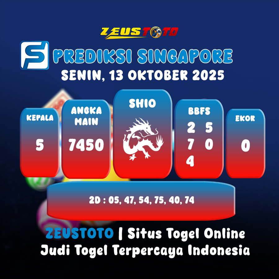 PREDIKSI TOGEL SINGAPORE HARI INI 13 OKTOBER 2025