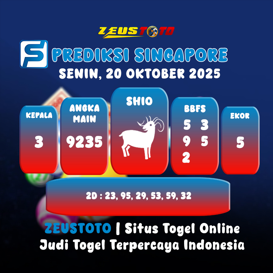 PREDIKSI TOGEL SINGAPORE HARI INI 20 OKTOBER 2025