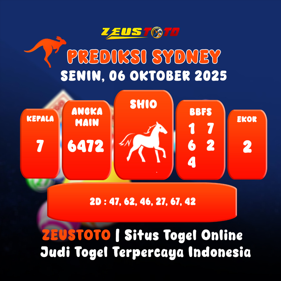 PREDIKSI TOGEL SYDNEY HARI INI 06 OKTOBER 2025