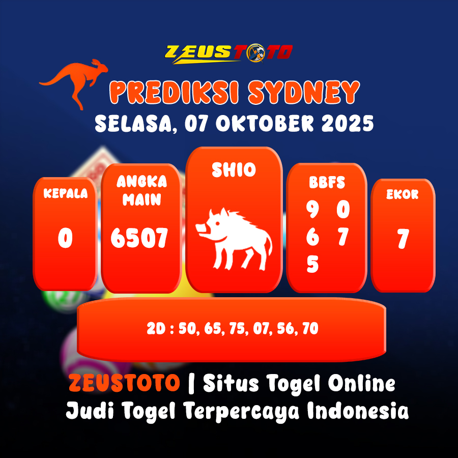 PREDIKSI TOGEL SYDNEY HARI INI 07 OKTOBER 2025