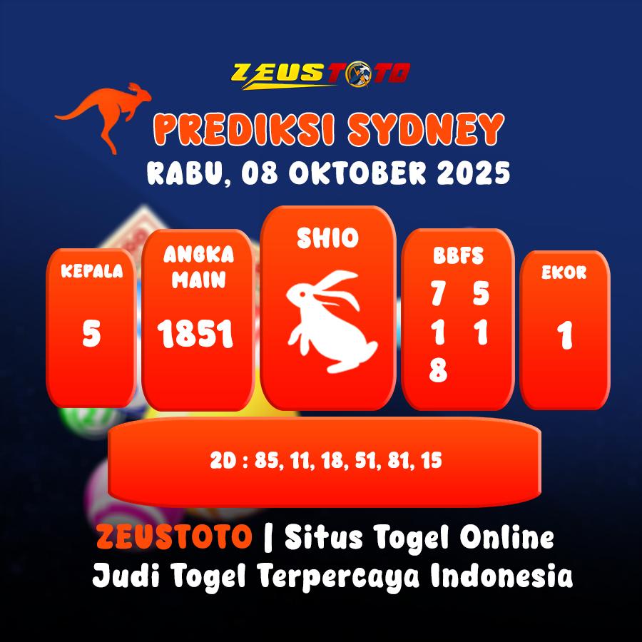 PREDIKSI TOGEL SYDNEY HARI INI 08 OKTOBER 2025