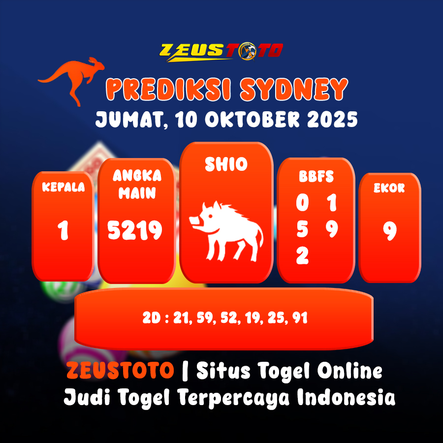 PREDIKSI TOGEL SYDNEY HARI INI 10 OKTOBER 2025