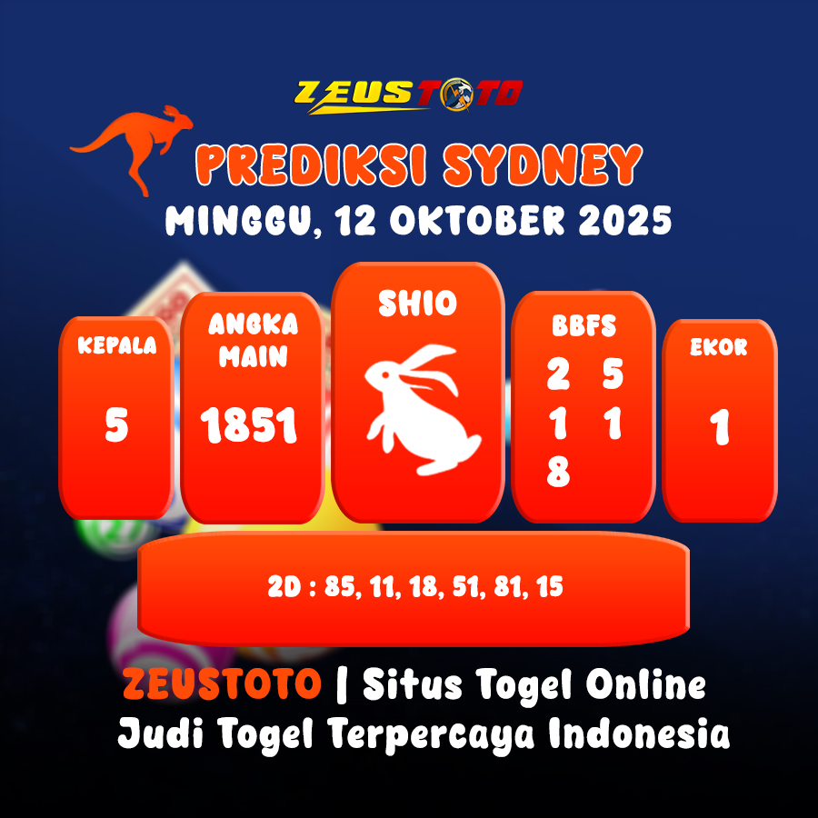 PREDIKSI TOGEL SYDNEY HARI INI 12 OKTOBER 2025