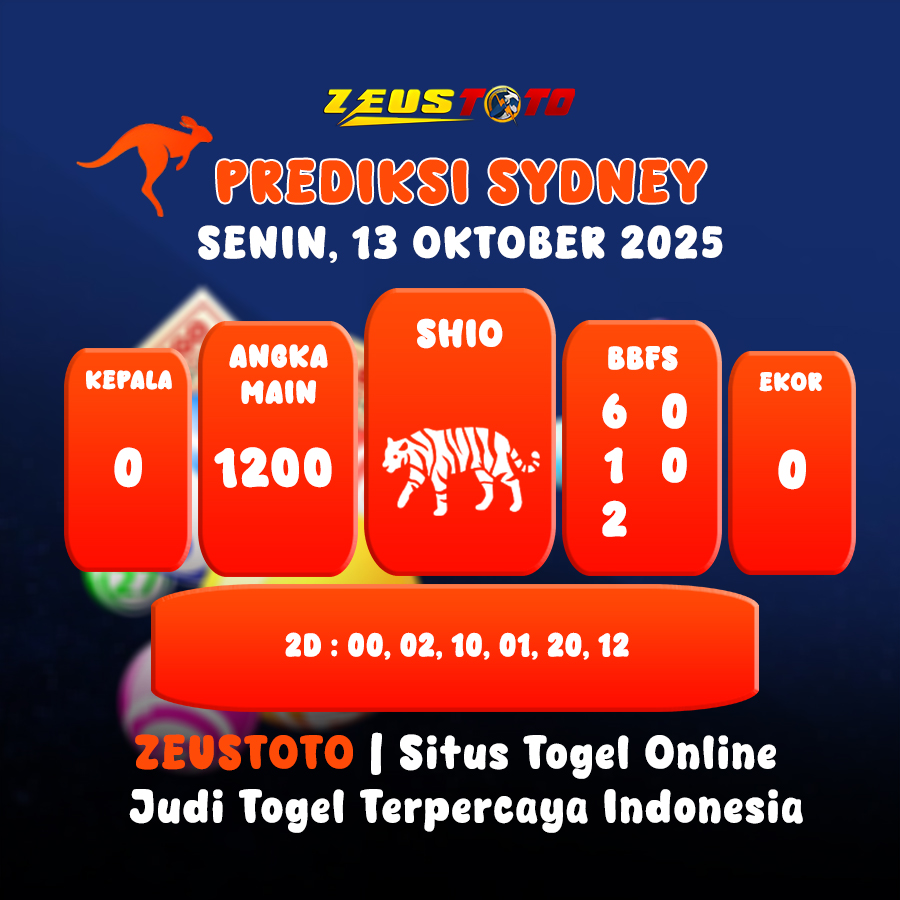 PREDIKSI TOGEL SYDNEY HARI INI 13 OKTOBER 2025