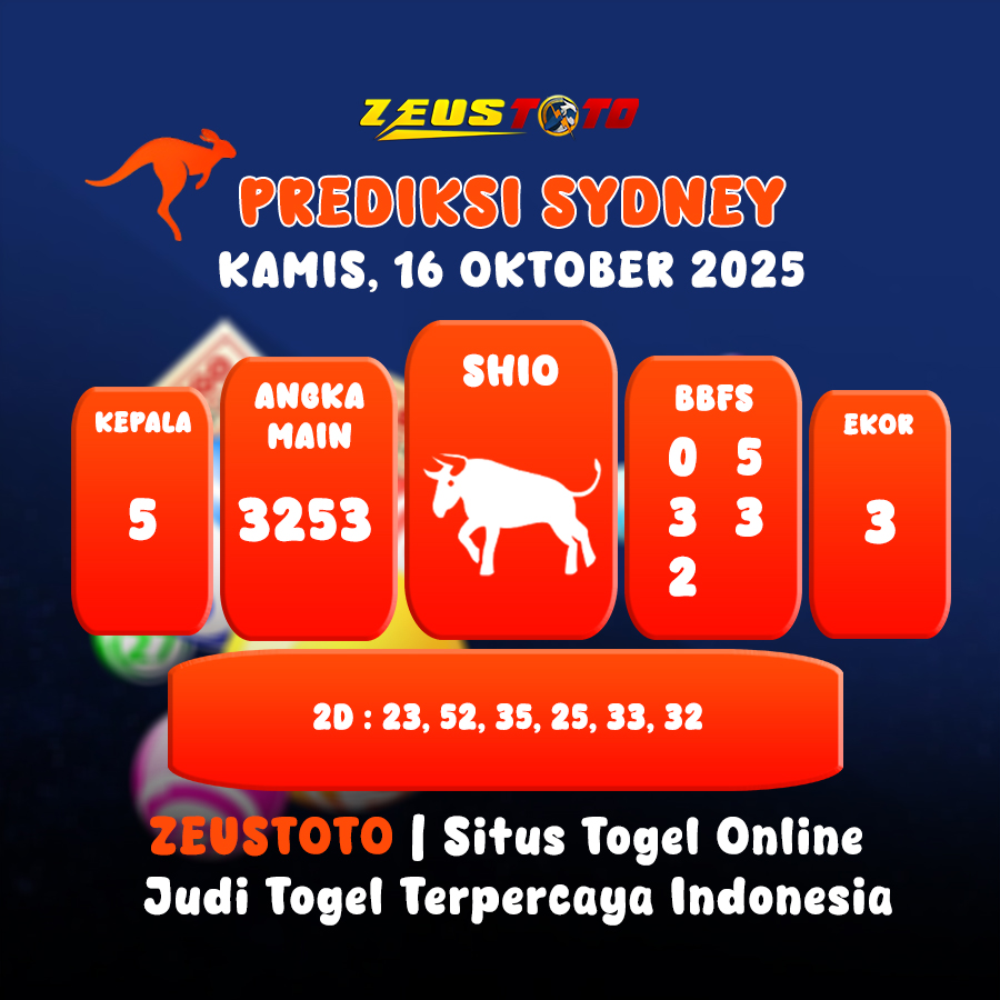 PREDIKSI TOGEL SYDNEY HARI INI 16 OKTOBER 2025